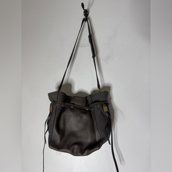 Boyy Gray Leather Purse‎ Large Crossbody - Picture 1 of 11